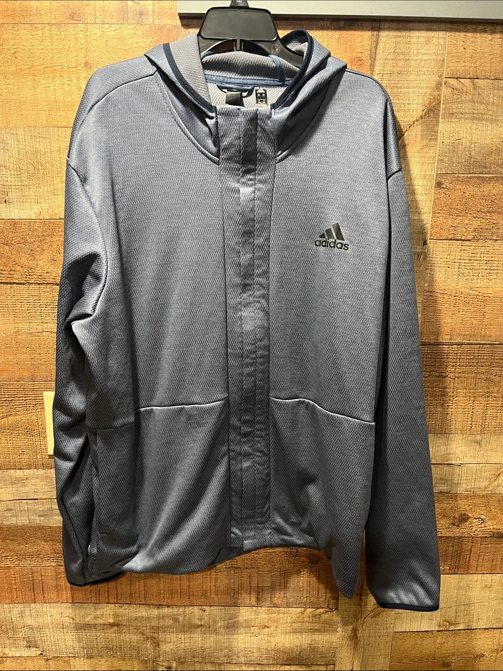 adidas Men's Blue Hooded full zip sweatshirt Jacket size XXL